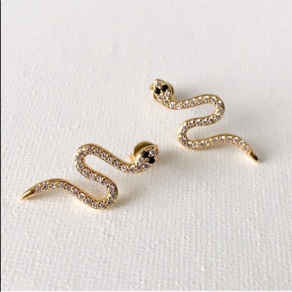 Adornia 14K Gold Pleated Swarowski Crystals Sterling Silver Earrings - Picture 4 of 11